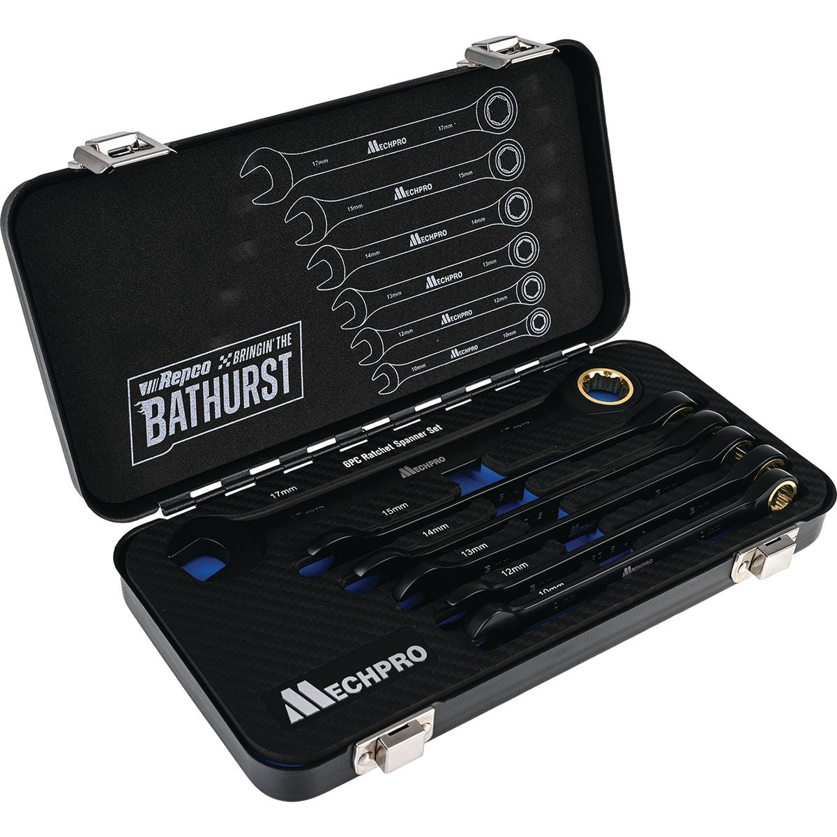 Mechpro 6 Piece Ratchet Spanner Set in Tin Box and EVA Foam BTBSPANNER25