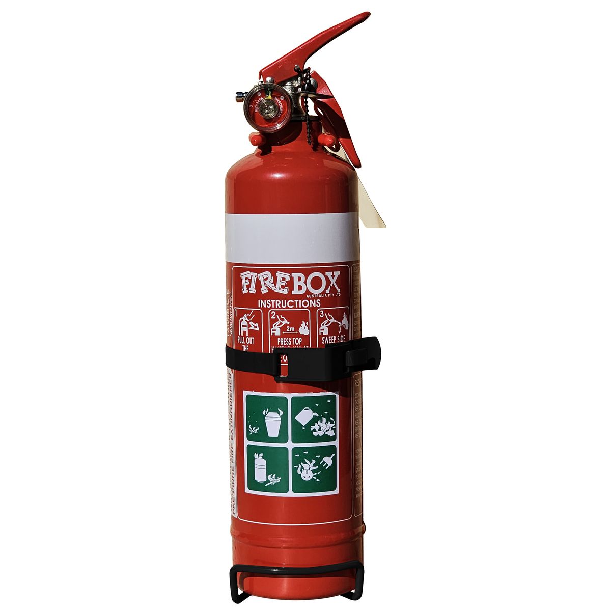 Firebox Fire Extinguisher 1Kg Dry Chemical Powder ABE, Black FB10ABEBLK