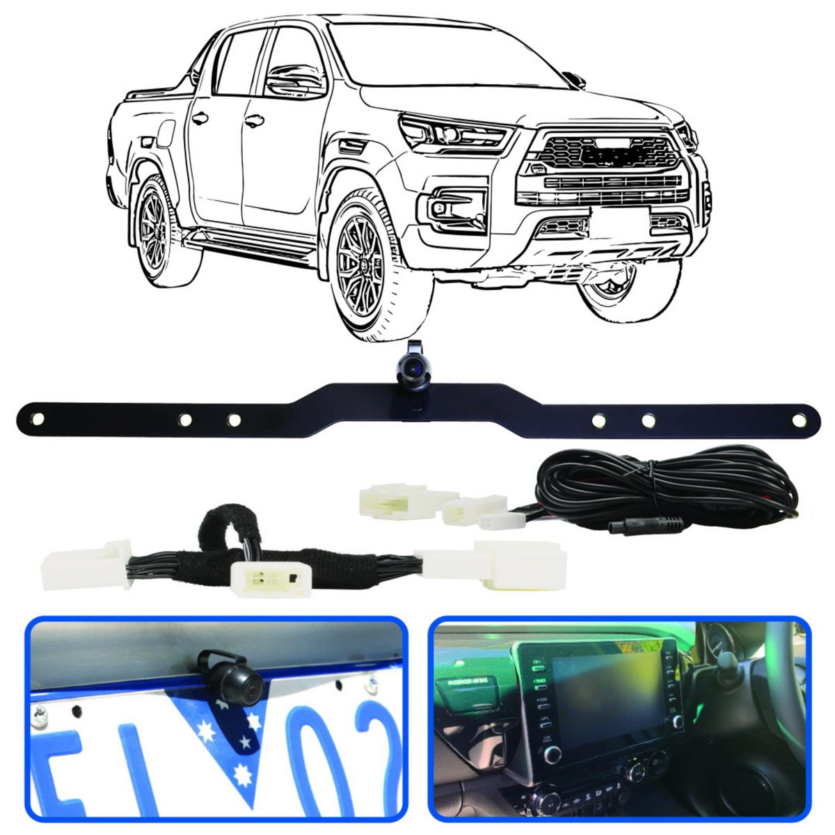 Aerpro Vehicle Specific Reverse Camera Kit To Suit Toyota Hilux (2020-On) APVTY15C
