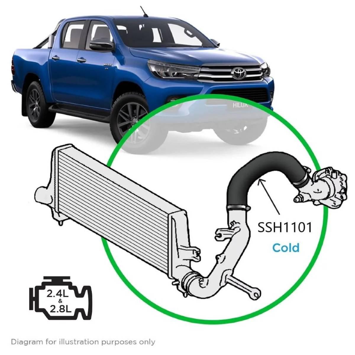 SAAS Silicone intercooler Pipe Cold Side Hilux SSH1101