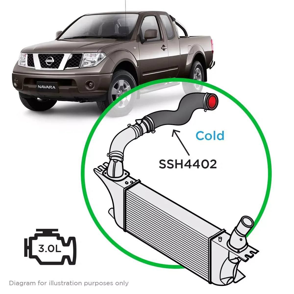 SAAS Silicone intercooler Pipe Cold Side Nav D40 V6 SSH4402