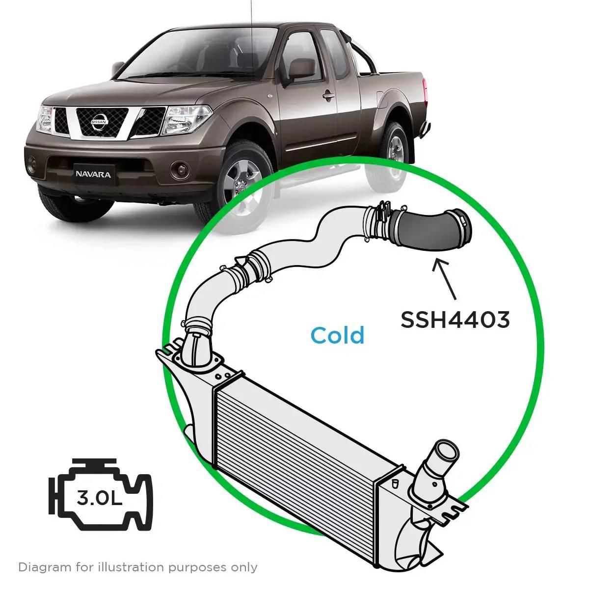 SAAS Silicone intercooler Pipe Cold Side Nav D40 V6 SSH4403