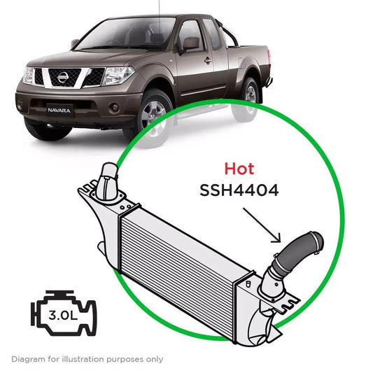 SAAS Silicone intercooler Pipe Hot Side Nav D40 V6 SSH4404