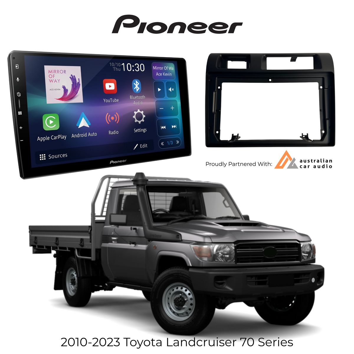 Pioneer 9 in wireless AV reciever Perfect fit for Toyota Landcruiser 6650-LANDCR7007