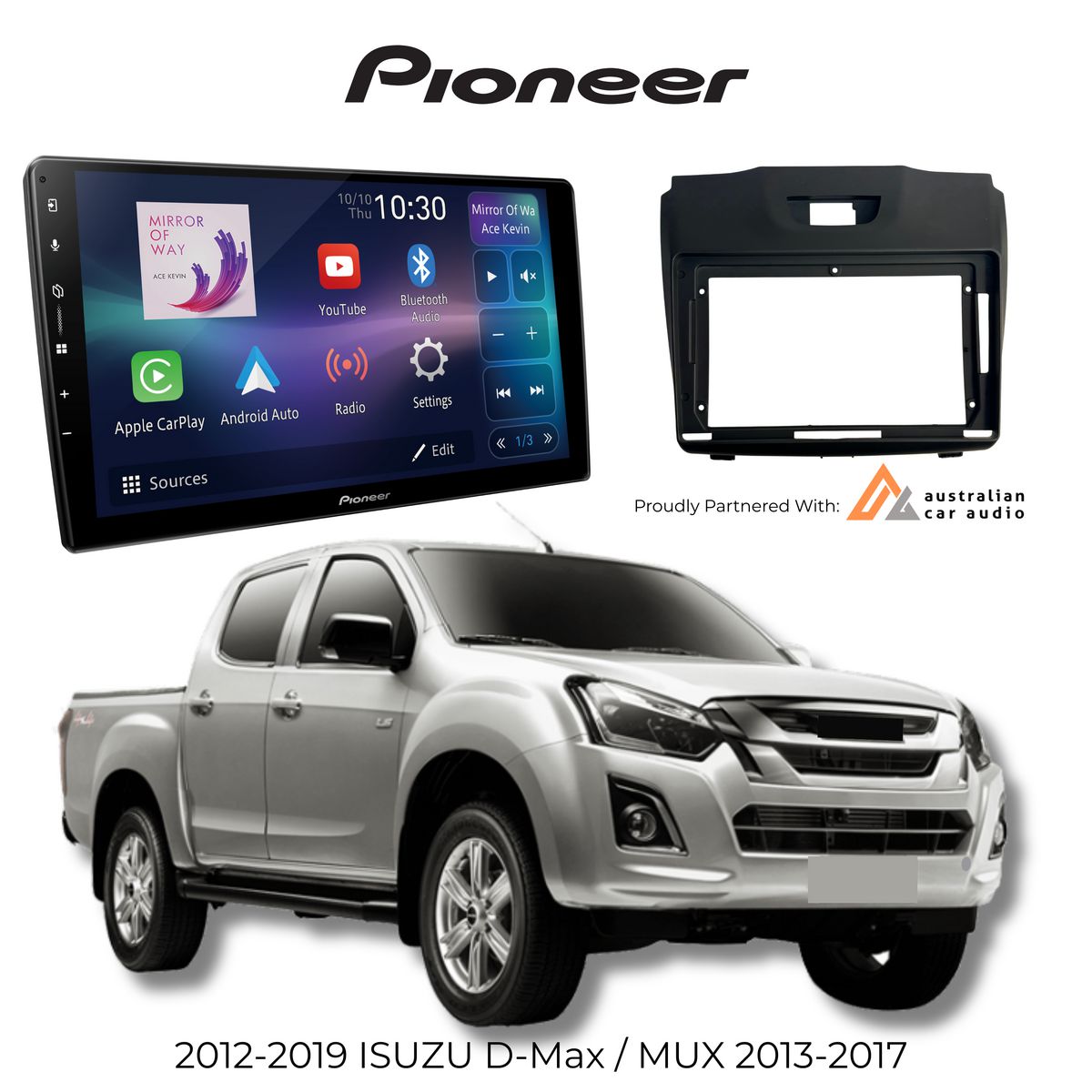 Pioneer 9 in wireless AV reciever Perfect fit for Isuzu DMax 6650-DMAX12