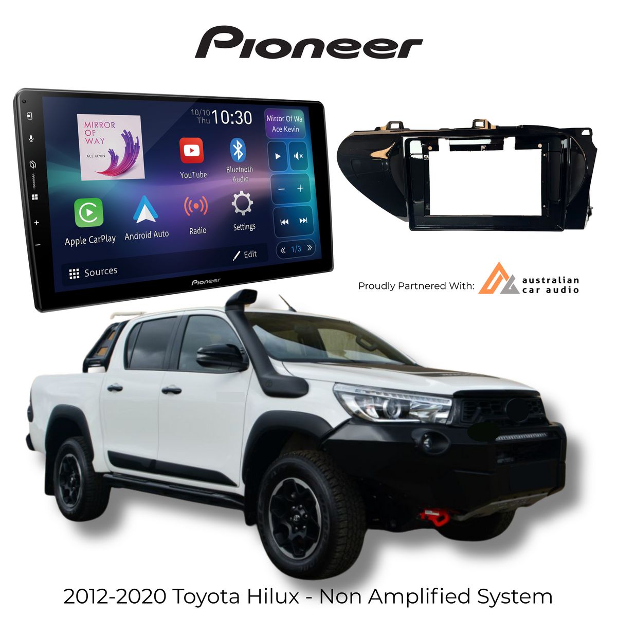 Pioneer 9 in wireless AV reciever Perfect fit for Toyota Hilux 6650-HILUX15