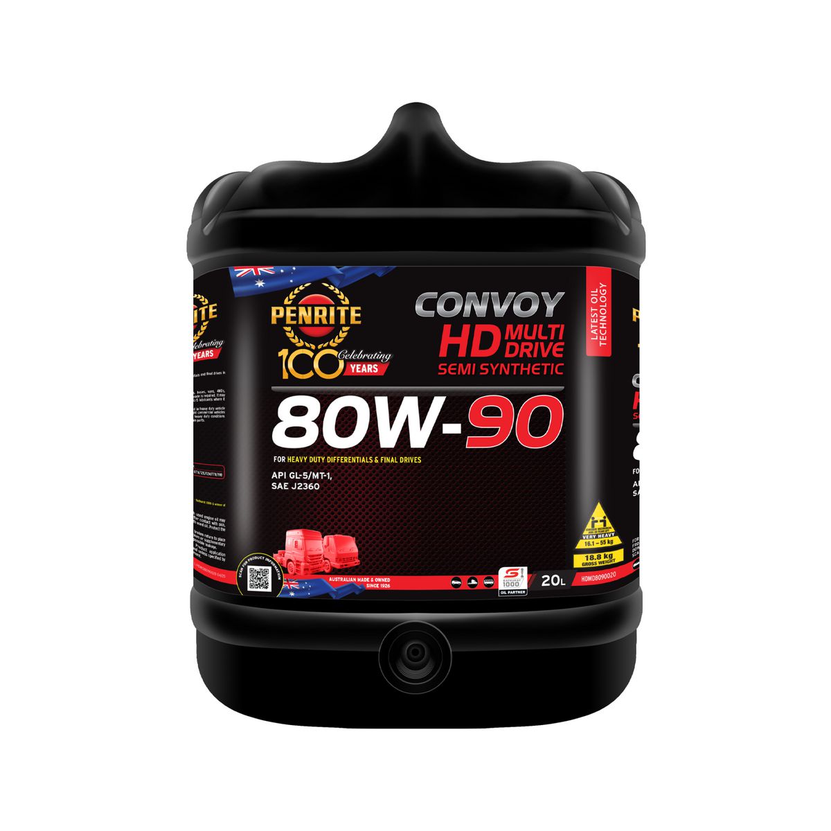 Penrite CONVOY HD MULTI DRIVE 80W-90 Semi Synthetic Gear Oil 20L HDMD8090020