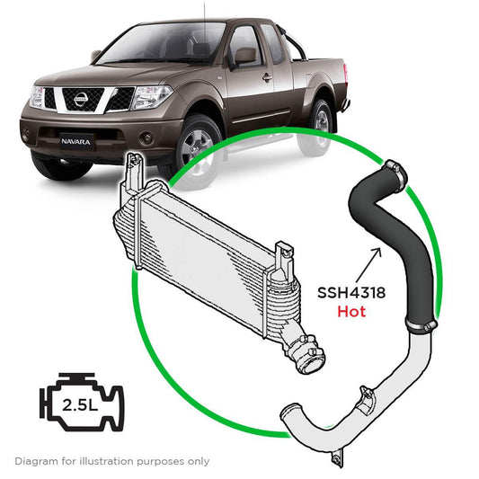 SaaS Silicone intercooler Pipe Navara D40 YD25 Hot Side 10-15 SSH4318