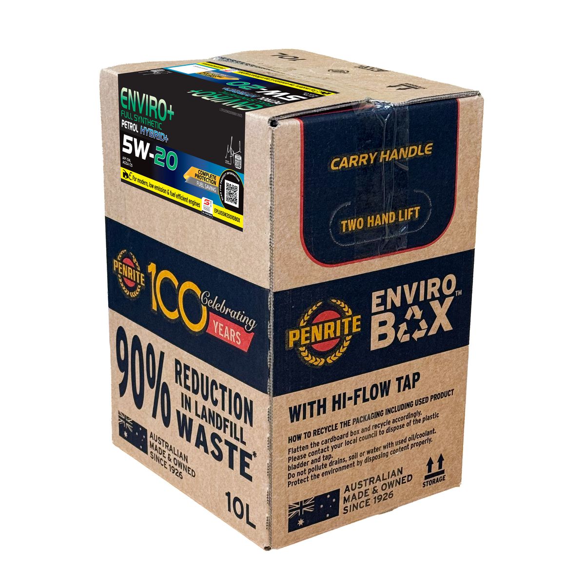 Penrite ENVIRO+ 5W-20 Full Synthetic Engine Oil 10L EBOX EPLUS5W20010BOX