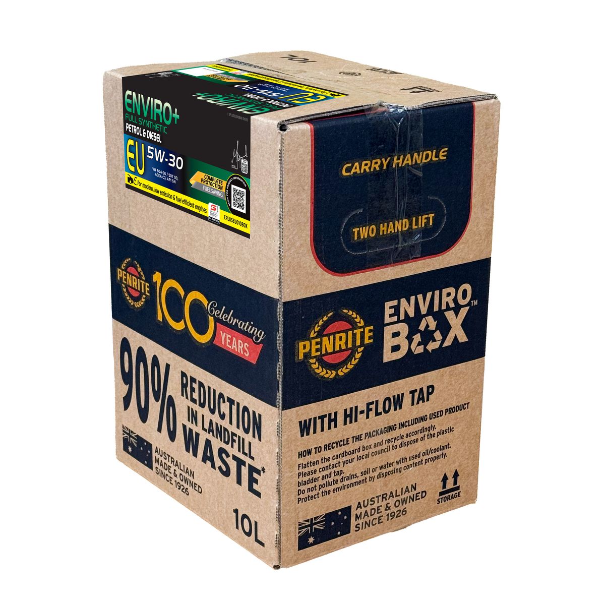 Penrite ENVIRO+ EU 5W-30 Full Synthetic Engine Oil 10L EBOX EPLUSEU010BOX