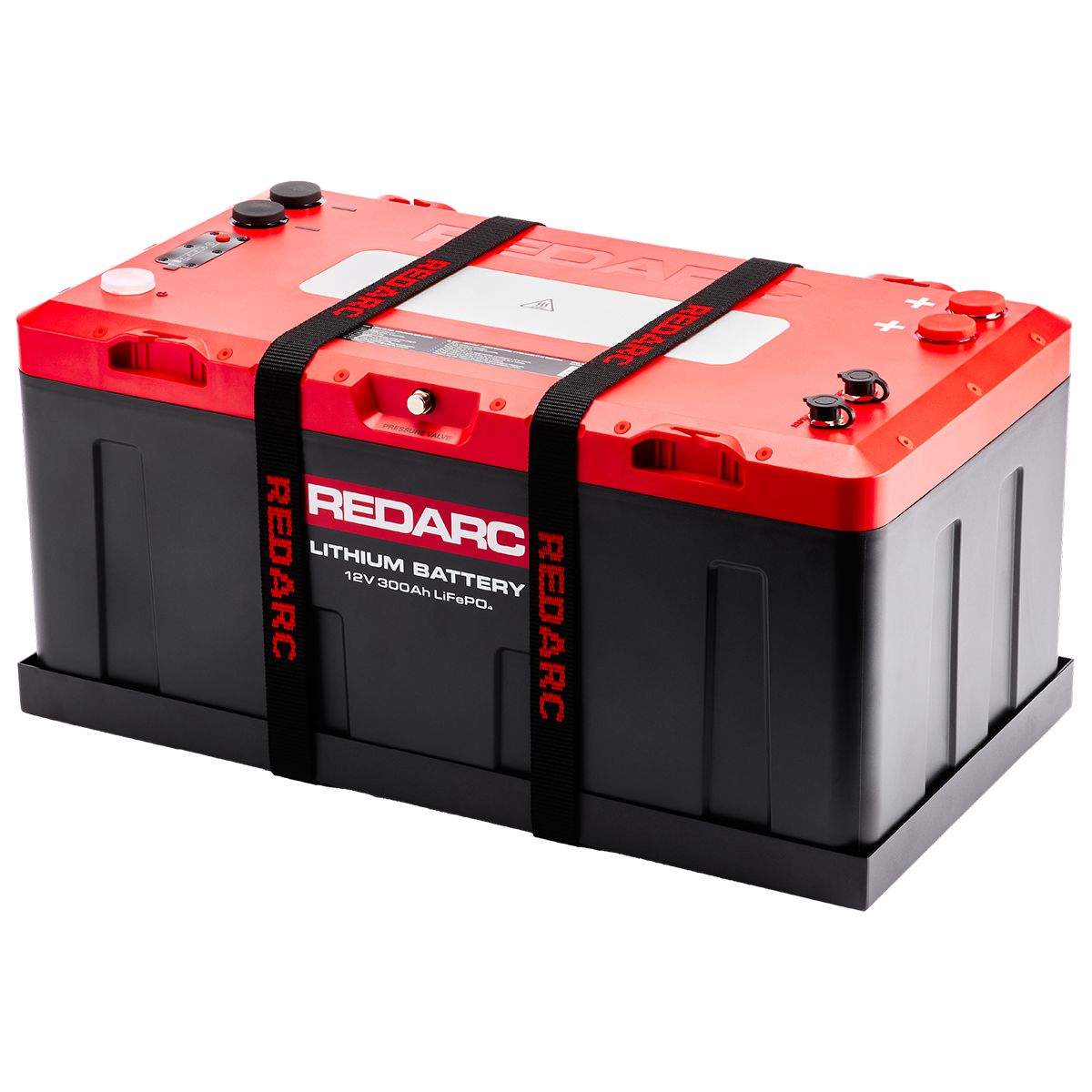 REDRAC Battery Tray, 12V 300Ah LiFePO4 Icon Battery LBATN12300-MB