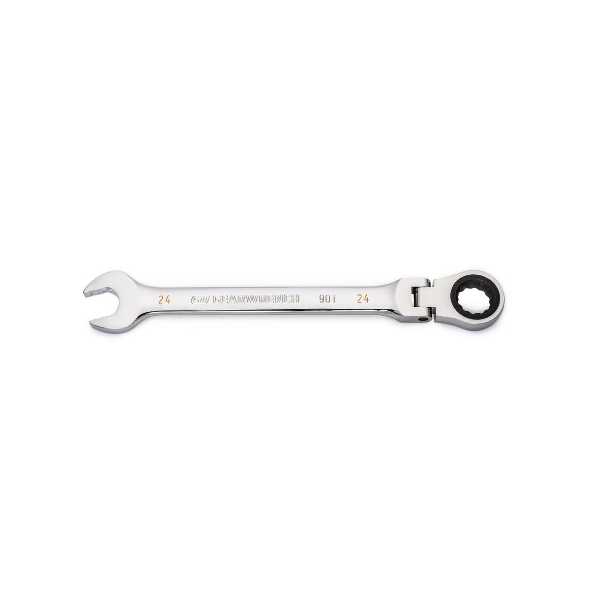 GEARWRENCH 24mm 90-Tooth 12 Point Flex Head Ratcheting Combination Wrench 86724