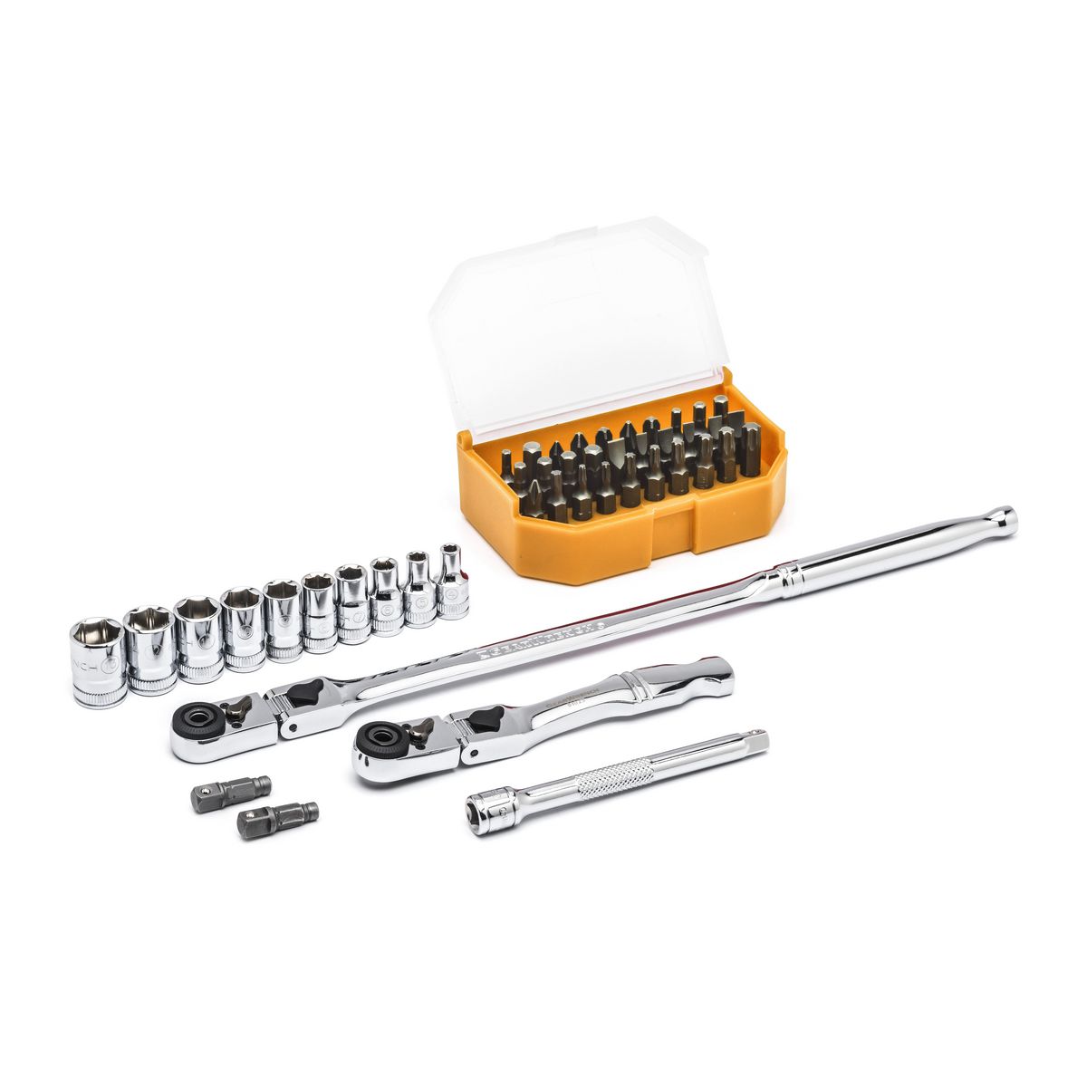 GEARWRENCH 45 Pc. 1/4in Drive 6 Point Standard Metric Slim Head Mechanics Tool Set 81032