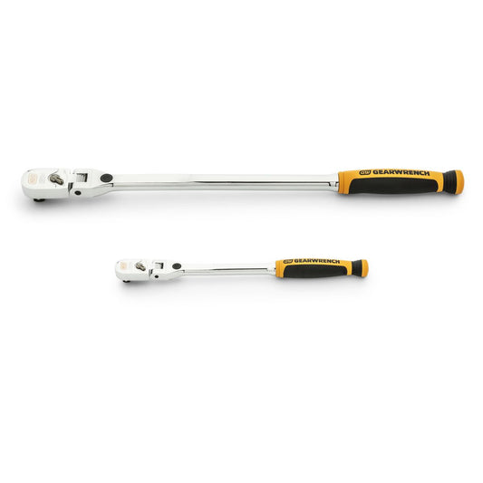 GEARWRENCH 2 Piece 1/4in & 3/8in Drive 120XP Dual Material Handle Locking Flex Head Ratchet Set 81381