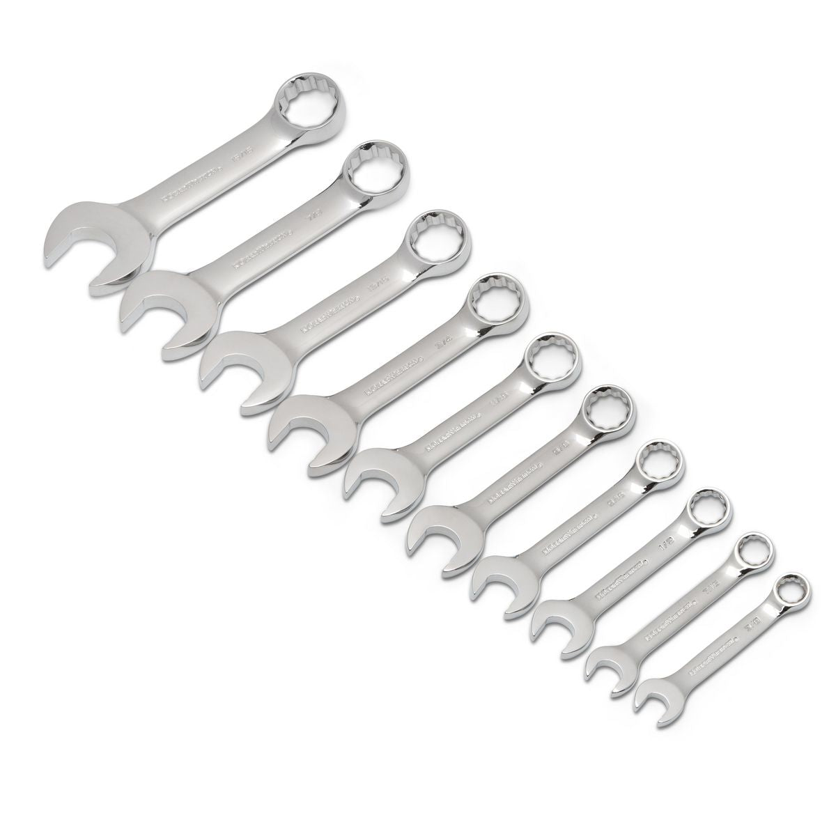 GEARWRENCH 10 Piece 12 Point Stubby Combination SAE Wrench Set 81905