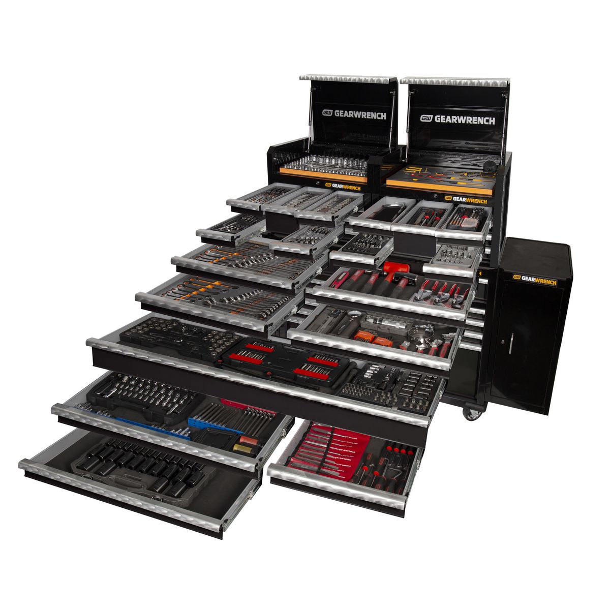 GEARWRENCH 657 Piece Combination Tool Kit + 28in Chests (x2) + 58in Trolley + Side Cabinets (x2) 77021