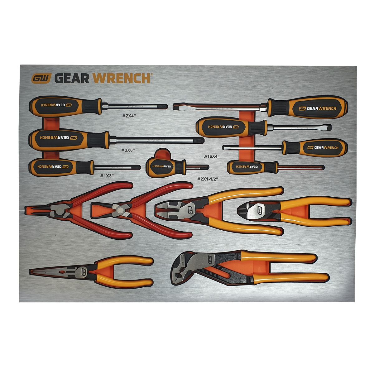 GEARWRENCH 14 Pc. Screwdrivers & Pliers Set in EVA Tray 83993