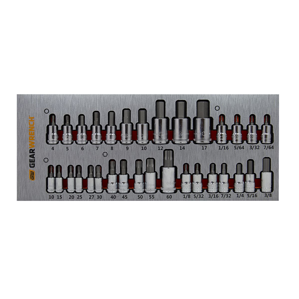 GEARWRENCH 32 Pc. 1/4in, 3/8in & 1/2in Drive Hex and Torx Bit Set in EVA Tray 83994