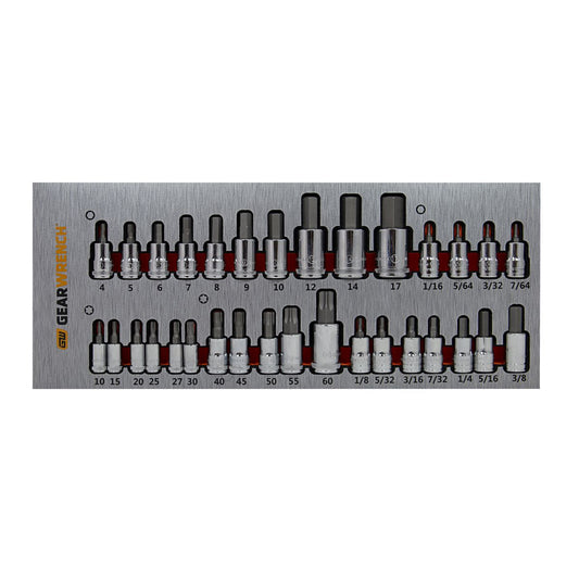 GEARWRENCH 32 Pc. 1/4in, 3/8in & 1/2in Drive Hex and Torx Bit Set in EVA Tray 83994