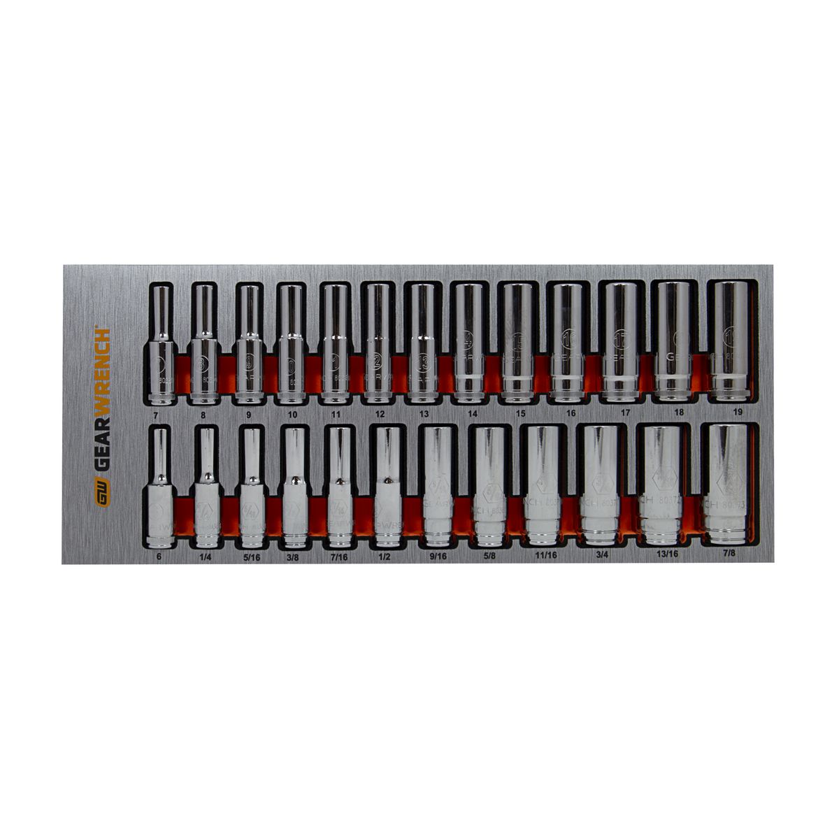GEARWRENCH 25 Pc 3/8in Drive 6 Point Deep Socket Metric & SAE Set in EVA Tray 83996