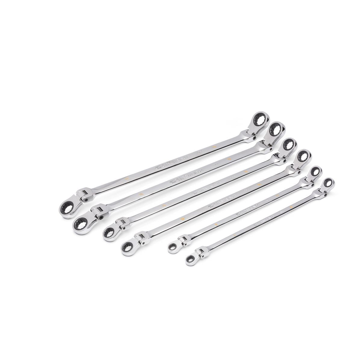 GEARWRENCH 6 Piece 90-Tooth 12 Point Metric GearBox Double Flex Ratcheting Wrench Set 86830