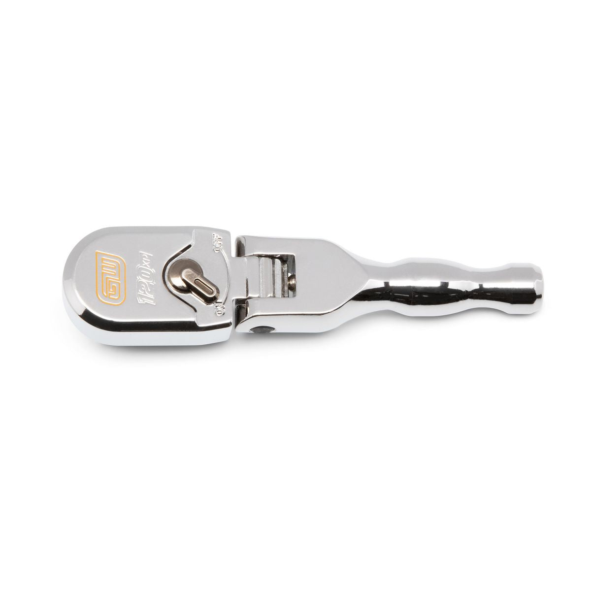 GEARWRENCH 3/8in Drive 120XP Full Polish Chrome Stubby Flex Head Teardrop Ratchet 4-3/4in 81212XP