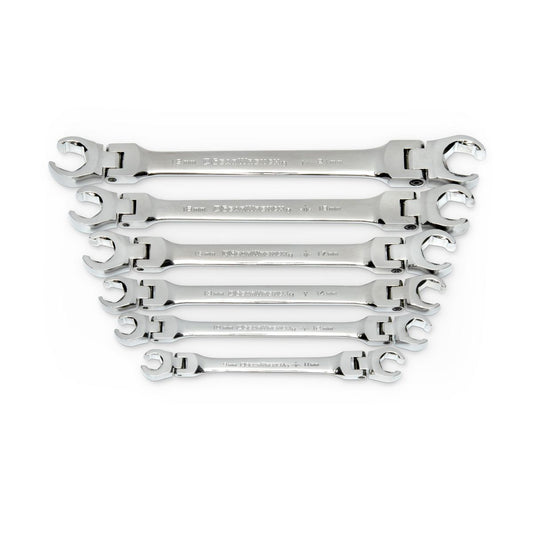 GEARWRENCH 6 Piece Flex Head Flare Nut Metric Wrench Set 81911D