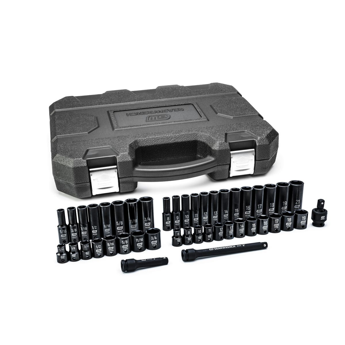 GEARWRENCH 44 Pc. 3/8in Drive 6 Point Standard & Deep Impact Metric & SAE Socket Set 84916N