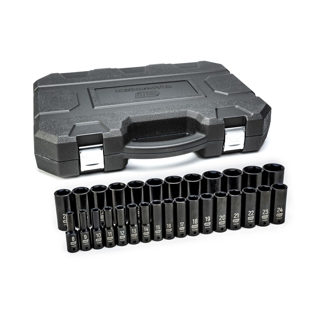 GEARWRENCH 29 Pc. 1/2in Drive 6 Point Deep Impact Metric Socket Set 84935N
