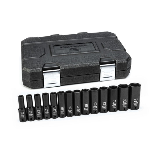 GEARWRENCH 14 Pc. 1/2in Drive 6 Point Deep Impact Metric Socket Set 84955N