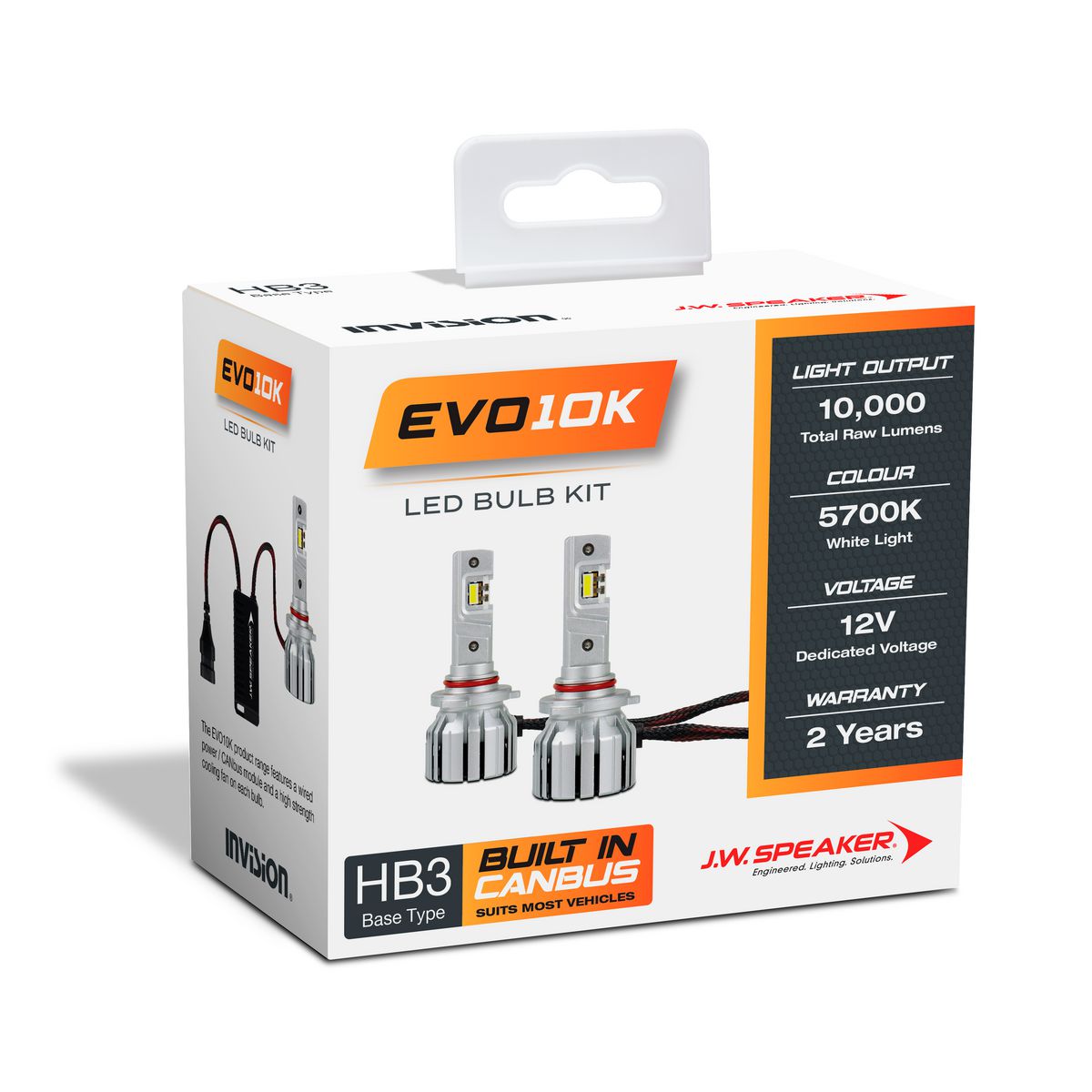 JW Speaker EVO10K HB3 LED Headlight Kit 12V 50W 5700K 5000lm 980005