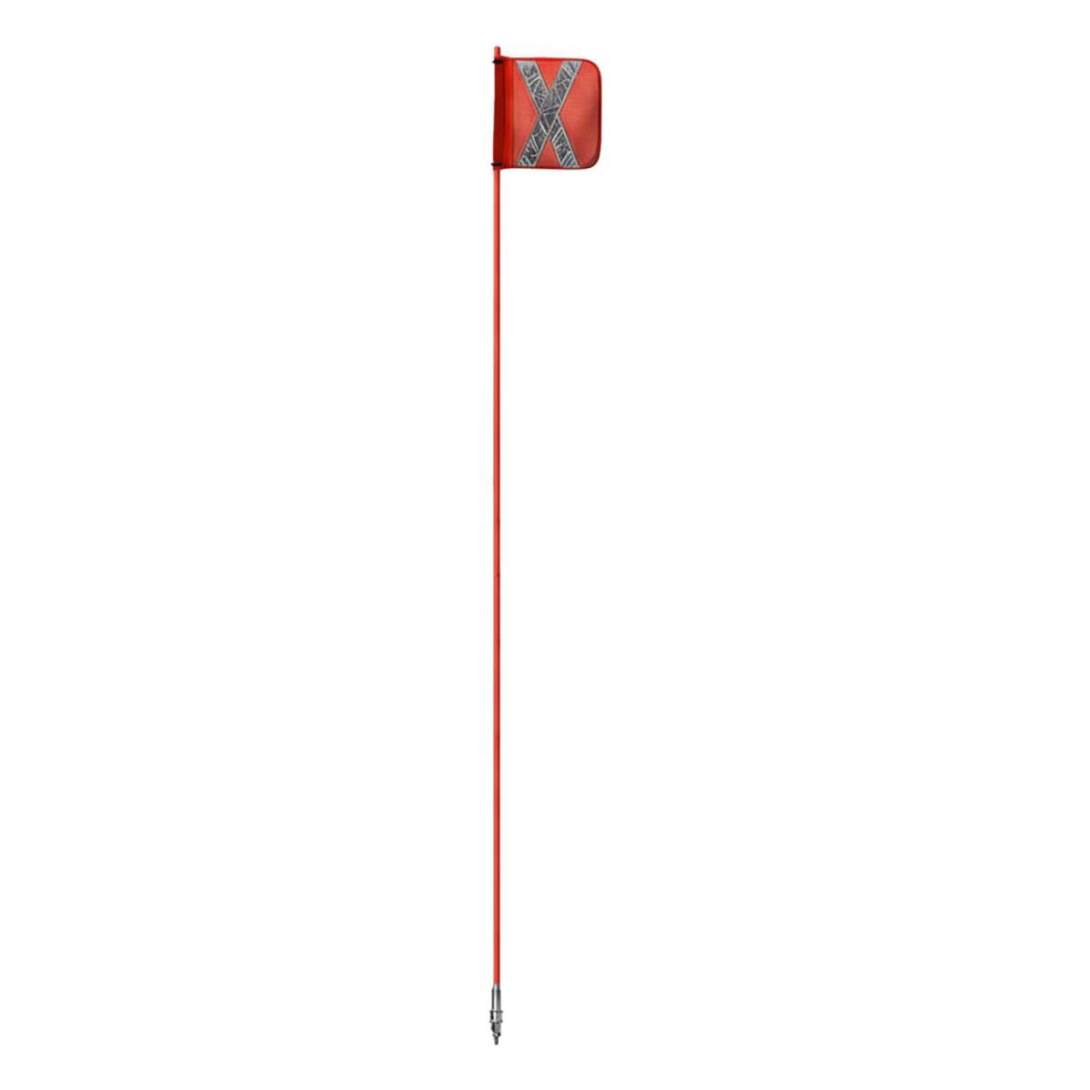 Safety Aerials Australia 3.0mtr Non-Illuminated One-Piece Red Pole with Orange X Mesh Sleeve Flag and Anti-Rotational Quick Release Base GPC30