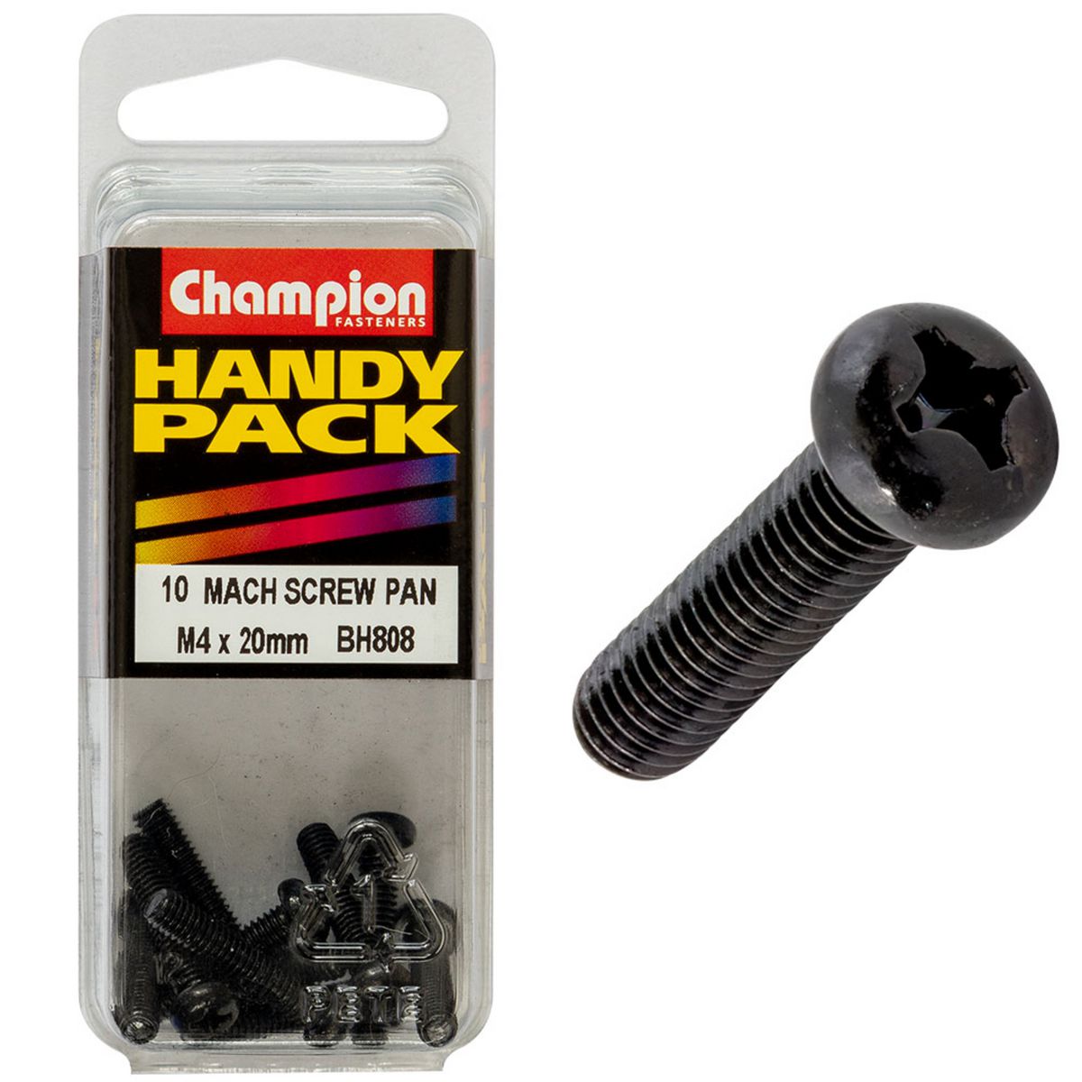 Champion M4 X 20mm Black Machine Screws BH808