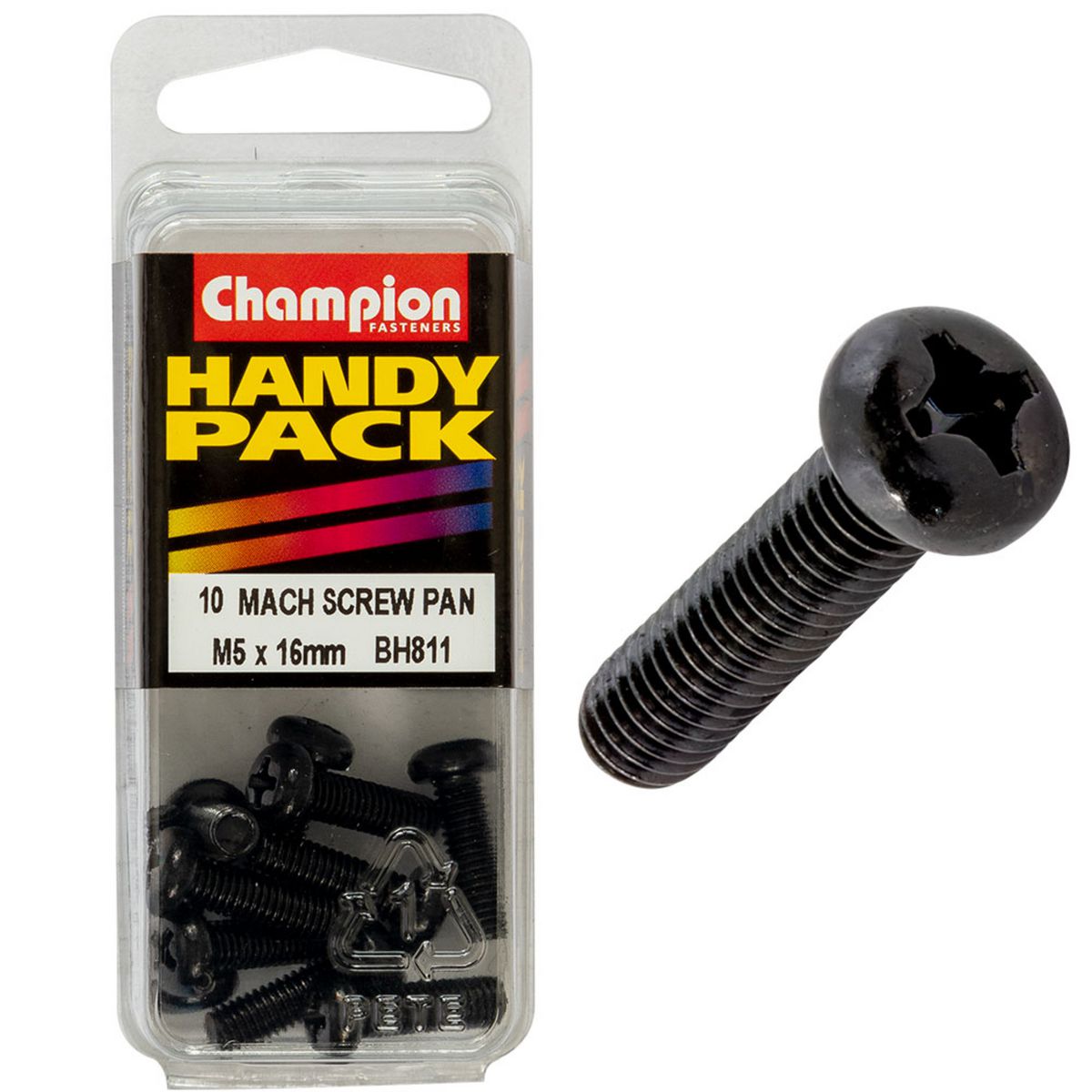 Champion M5 X 16mm Black Machine Screws BH811