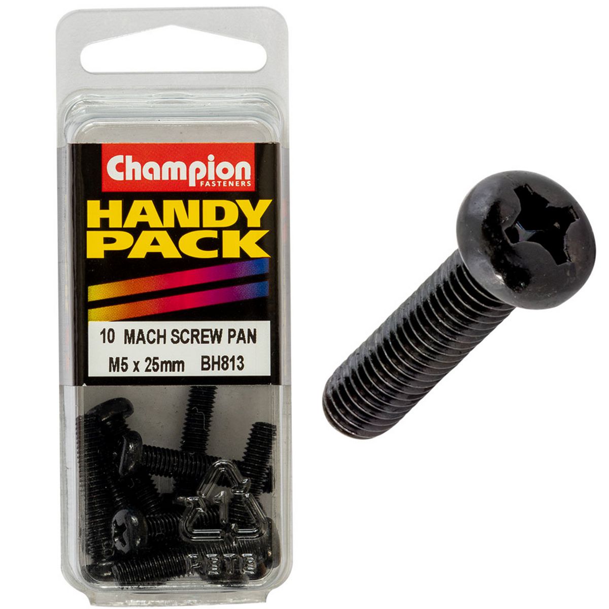 Champion M5 X 25mm Black Machine Screws BH813