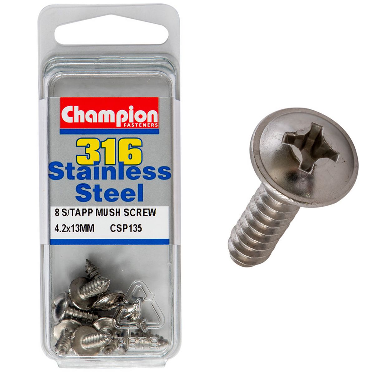 Champion 4.2mm X 13mm Mushroom Head Self-Tapping Screws CSP135