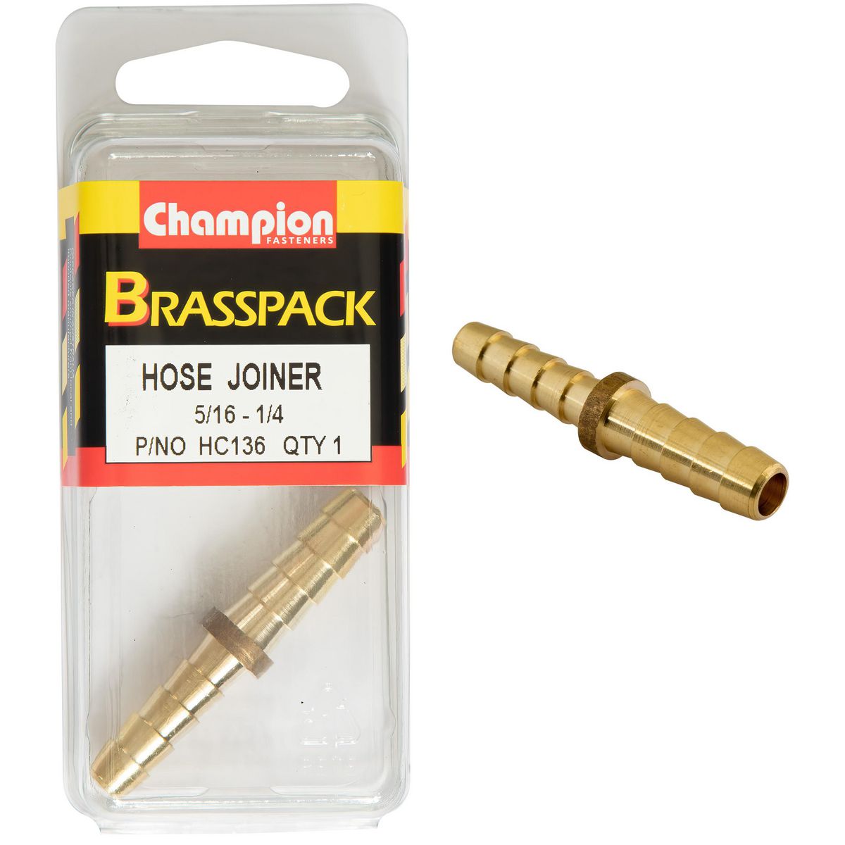 Champion 5/16 X 1/4 Brass Hose Joiner Reducer HC136