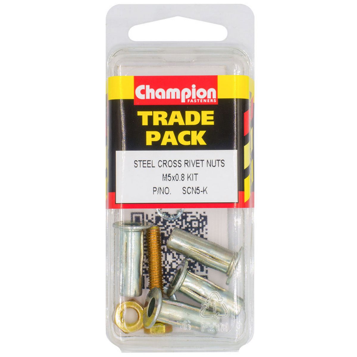 Champion Steel Cross Rivet Nuts - M5X0.8 - Kit SCN5-K
