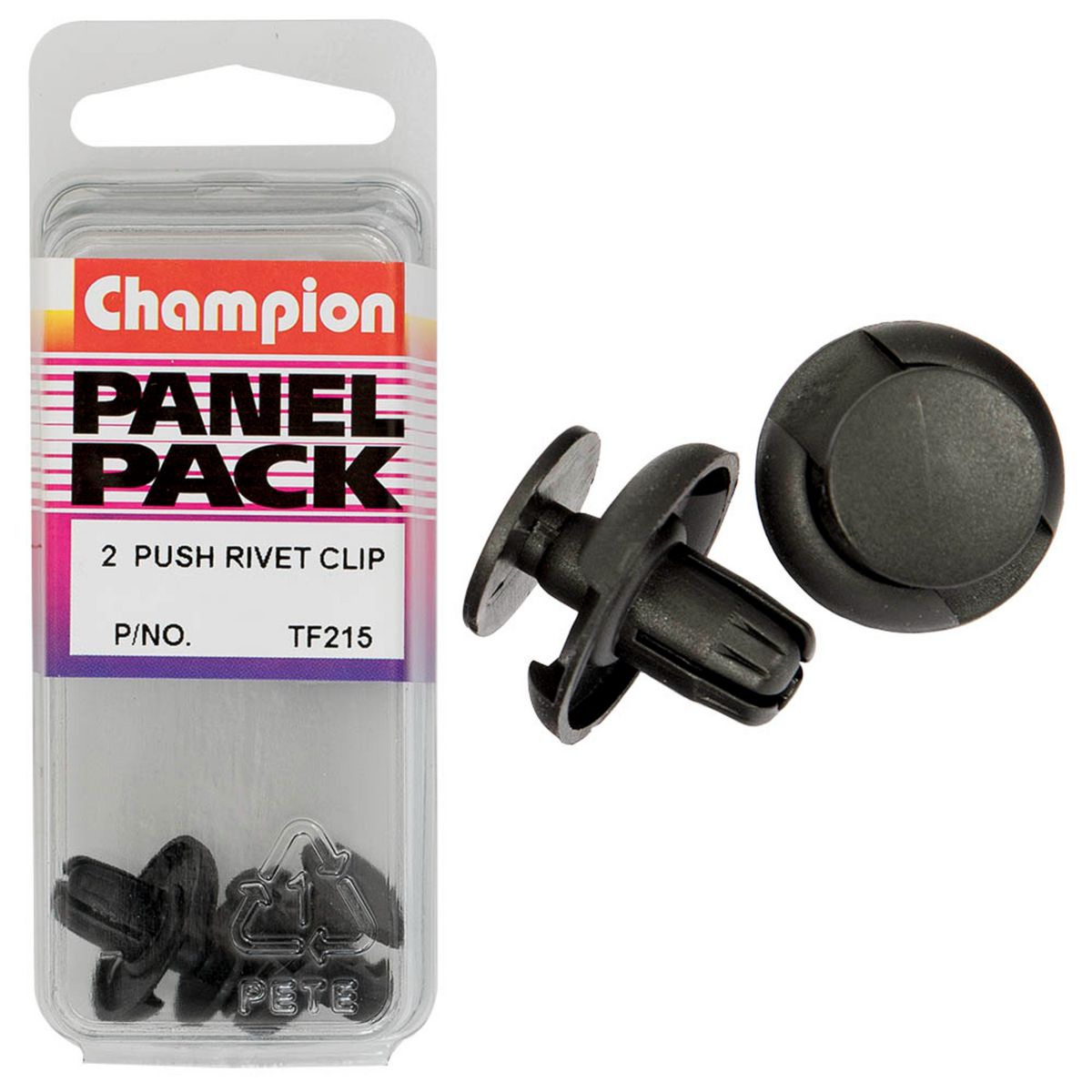 Champion Push Rivets-Col: Black-Len: 10mm-Hole: 8mm-Head: 20mm TF215