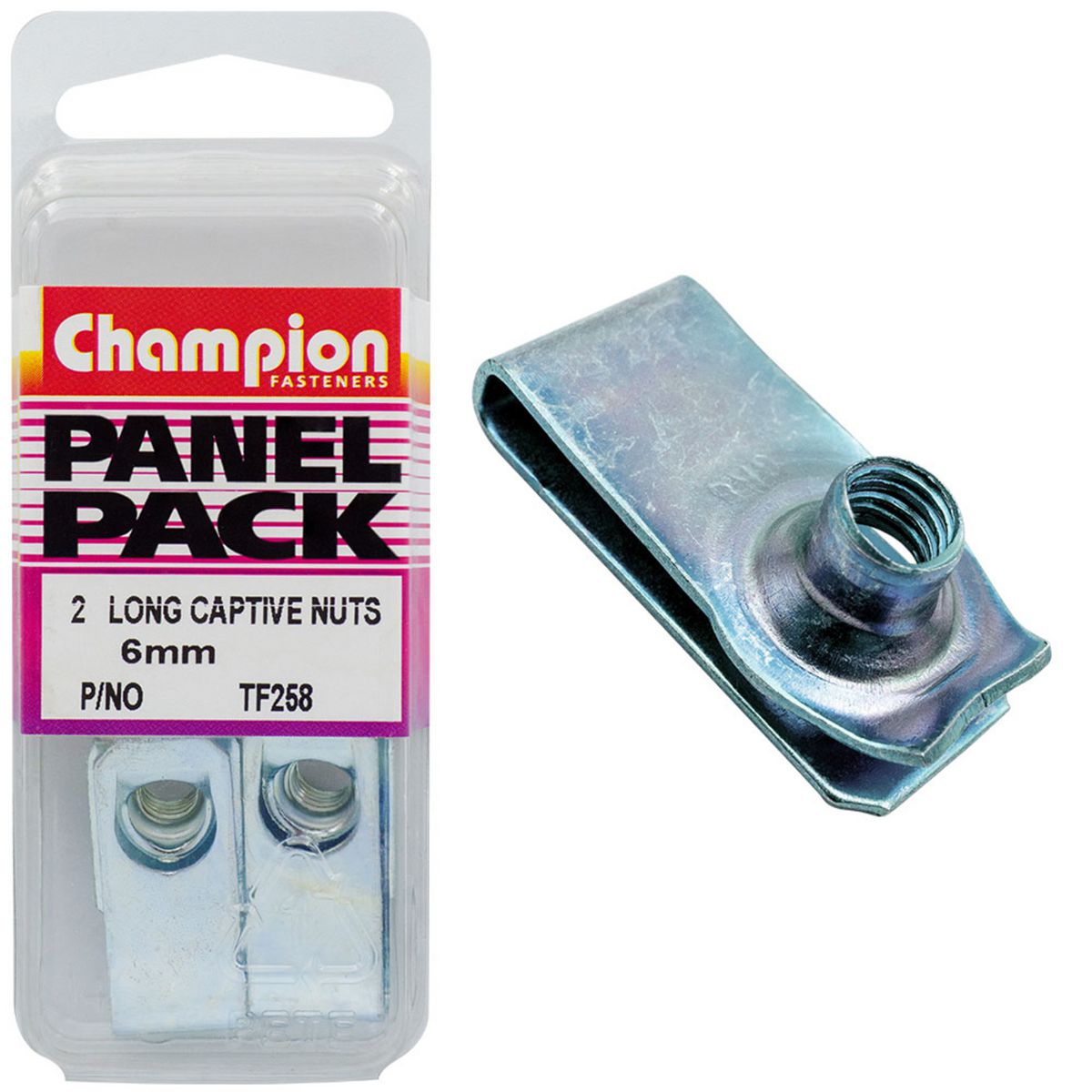 Champion Long Captive Nuts   6 X 1.00mm TF258