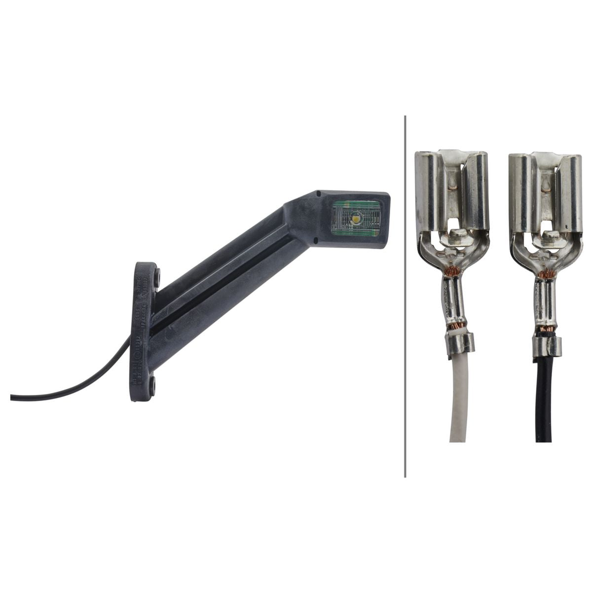 HELLA 12/24V Right Hand Clearance Lamp with Integrated Side Marker Lamp. Surface Mounted Vertical Installation 2XS 011 744-031