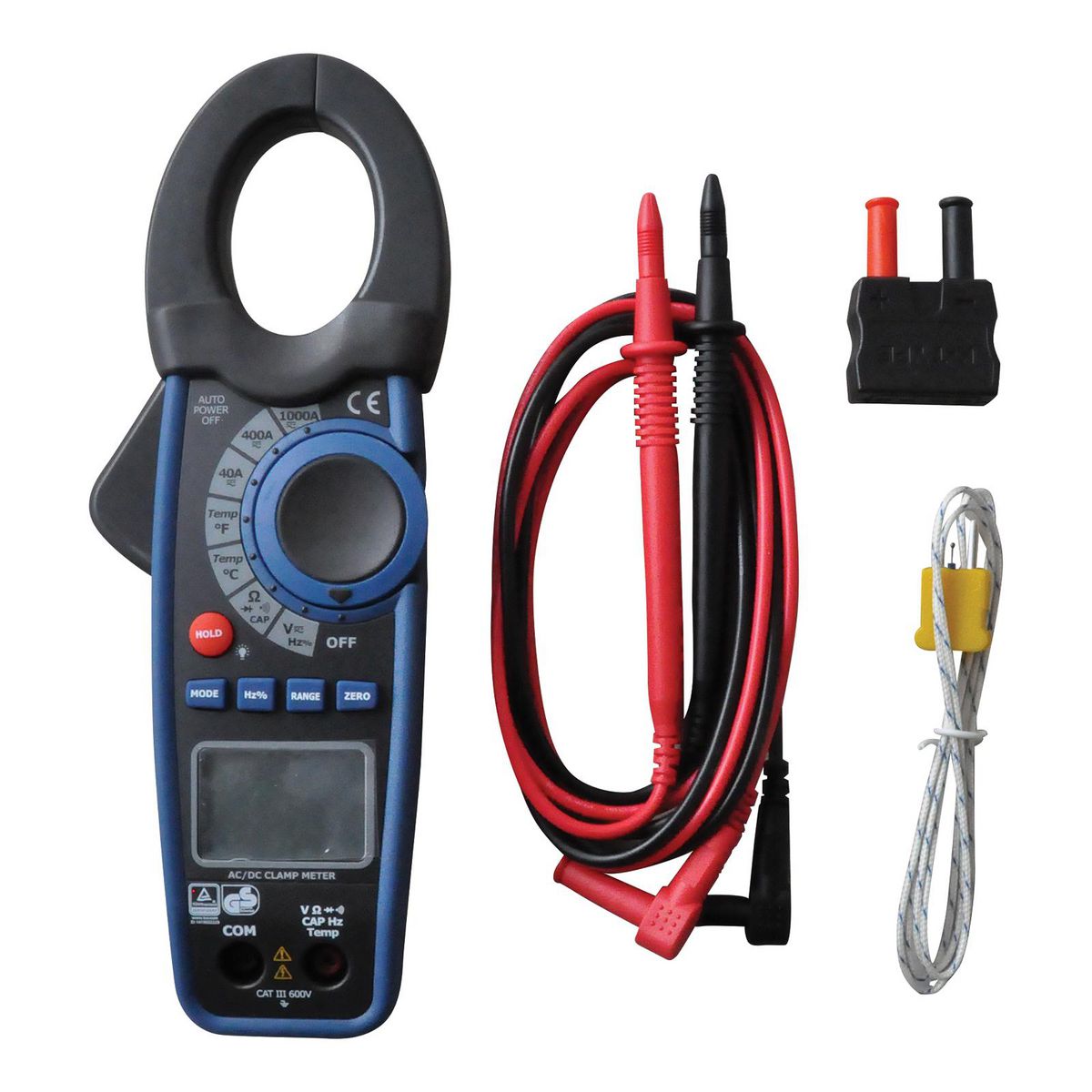 Endeavour 1000A AC/DC Clamp Meter Cat III 600V ET2602