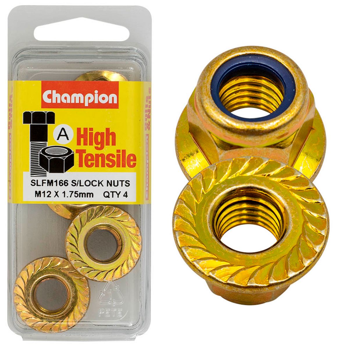 Champion Fasteners Hex Flange - Self-Locking Nuts - Nylon Insert - M12 X 1.75mm SLFM166