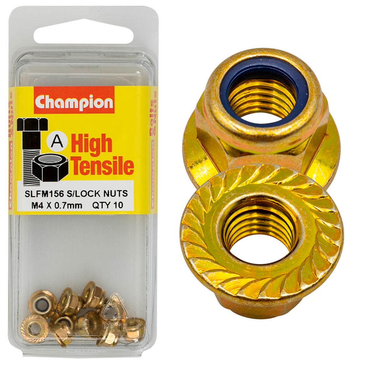 Champion Fasteners Hex Flange - Self-Locking Nuts - Nylon Insert - M4 X 0.7mm SLFM156