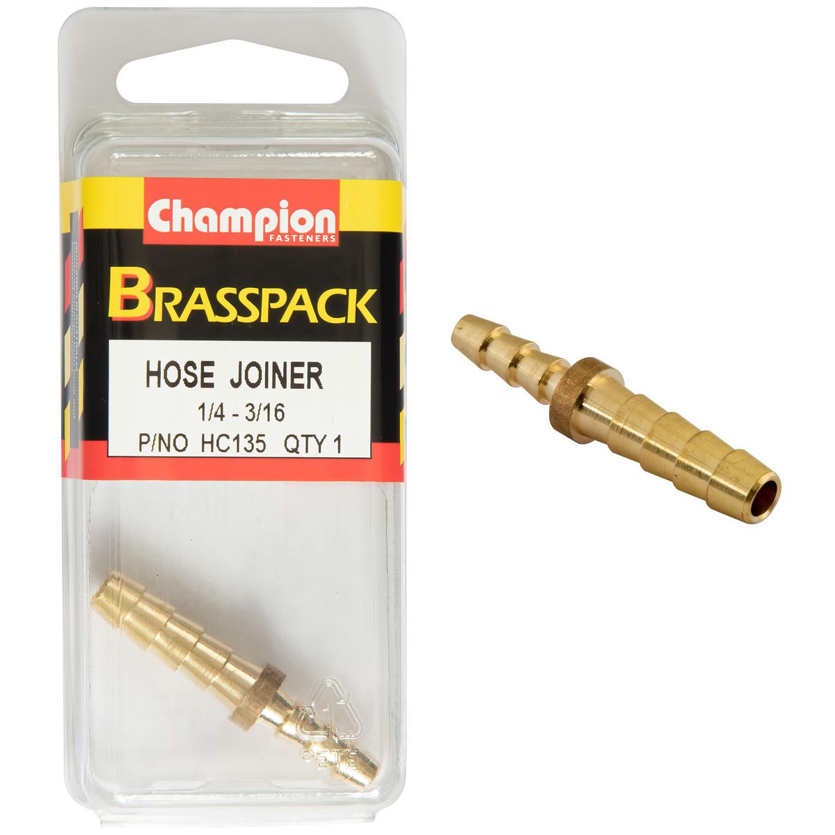Champion Fasteners 1/4 X 3/16 Brass Hose Joiner Reducer HC135