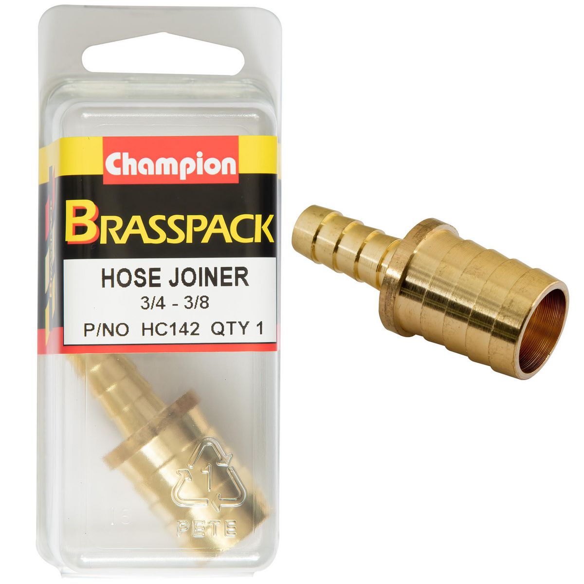 Champion Fasteners 3/4 X 3/8 Brass Hose Joiner Reducer HC142