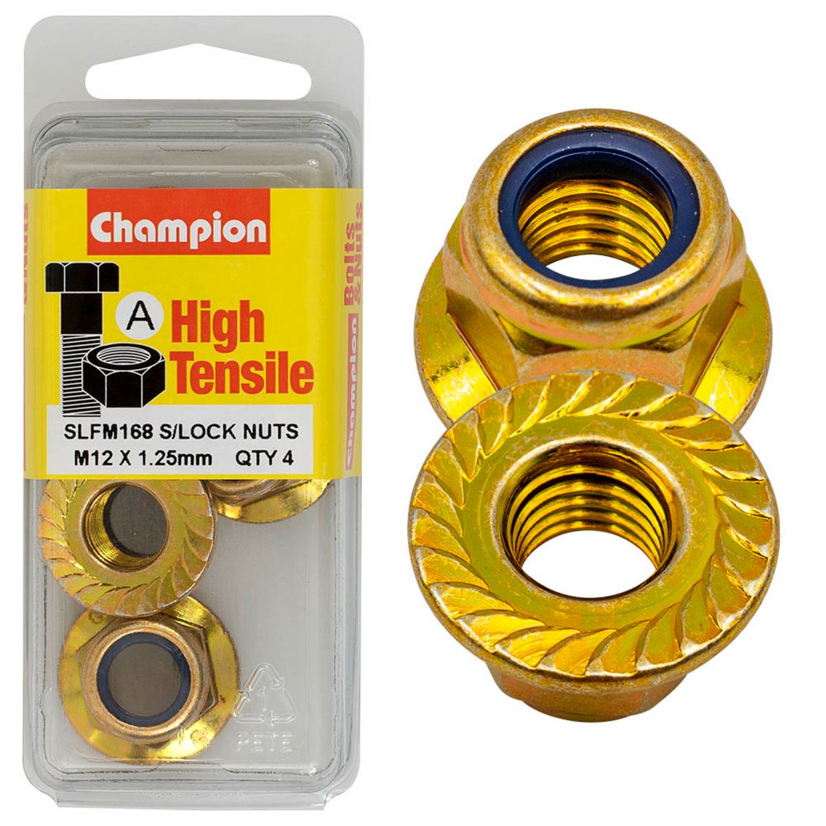 Champion Fasteners Hex Flange - Self-Locking Nuts - Nylon Insert - M12 X 1.25mm SLFM168