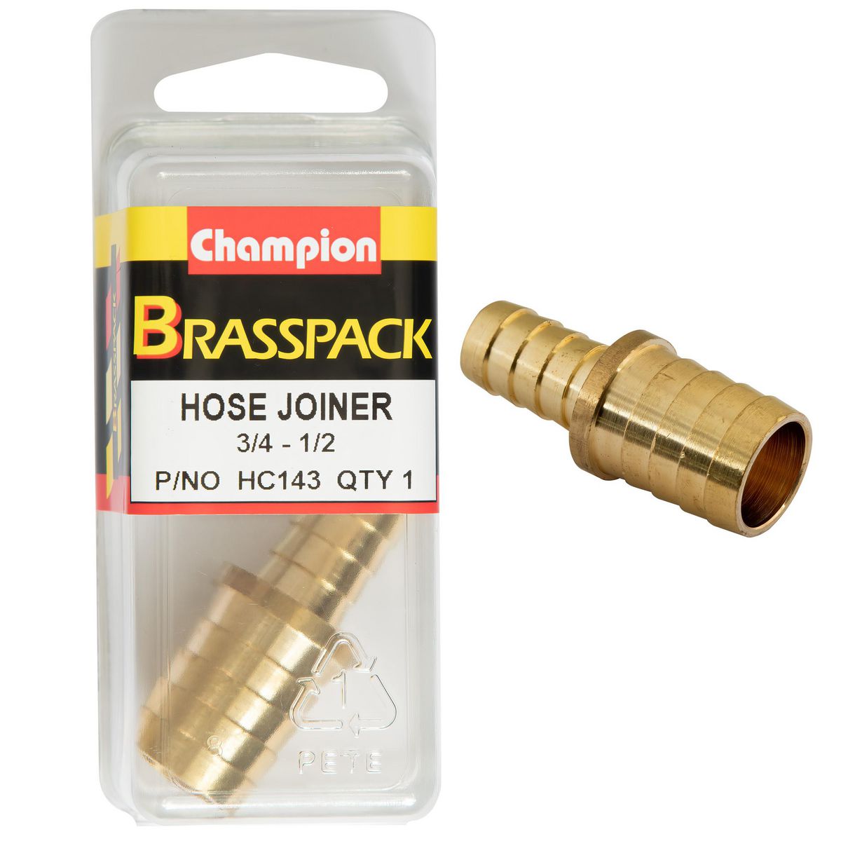 Champion Fasteners 3/4 X 1/2 Brass Hose Joiner Reducer HC143
