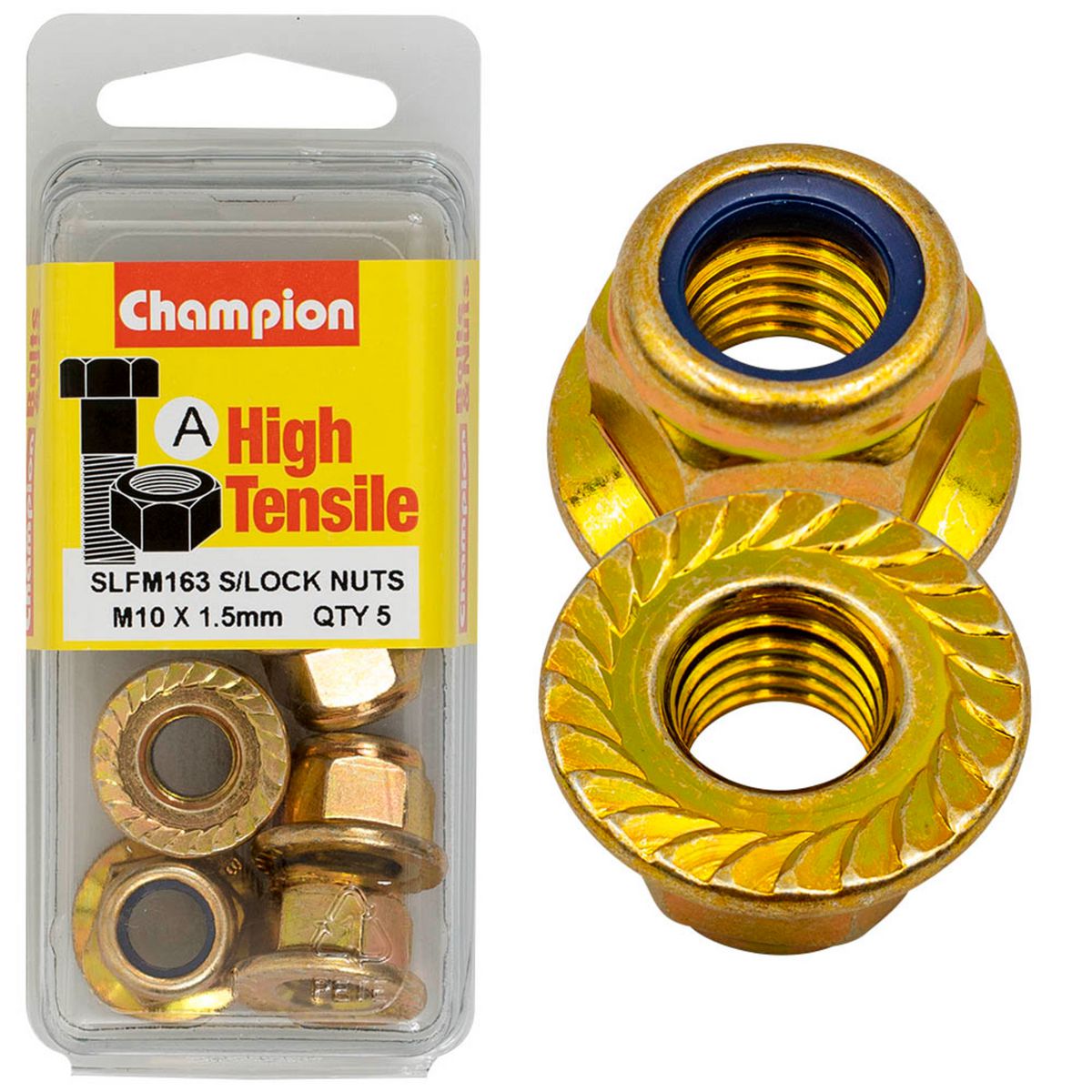 Champion Fasteners Hex Flange - Self-Locking Nuts - Nylon Insert - M10 X 1.50Mm SLFM163