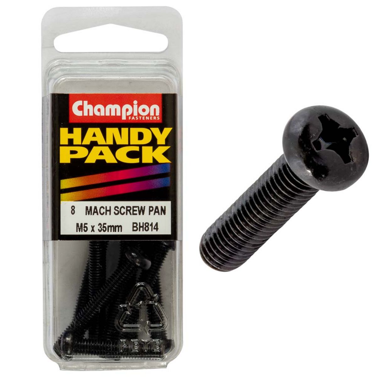 Champion Fasteners M5 X 35mm Black Machine Screws BH814